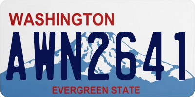 WA license plate AWN2641