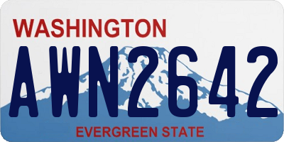 WA license plate AWN2642