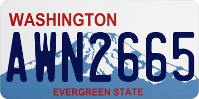 WA license plate AWN2665