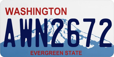 WA license plate AWN2672