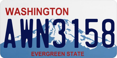 WA license plate AWN3158