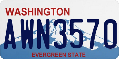 WA license plate AWN3570