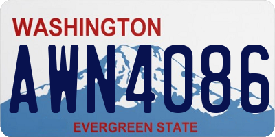 WA license plate AWN4086