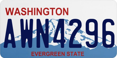 WA license plate AWN4296