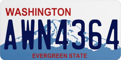 WA license plate AWN4364