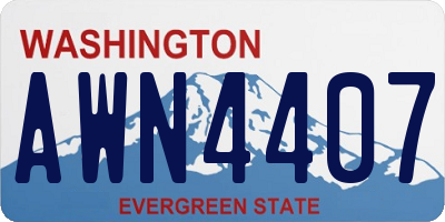 WA license plate AWN4407