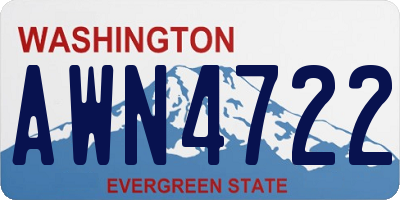 WA license plate AWN4722