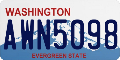 WA license plate AWN5098