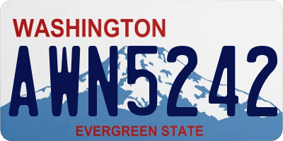 WA license plate AWN5242