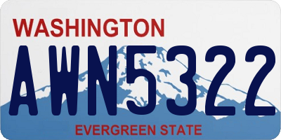 WA license plate AWN5322