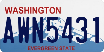 WA license plate AWN5431
