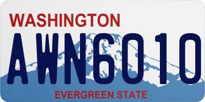 WA license plate AWN6010