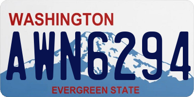 WA license plate AWN6294