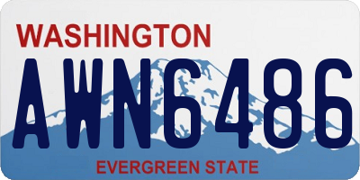 WA license plate AWN6486