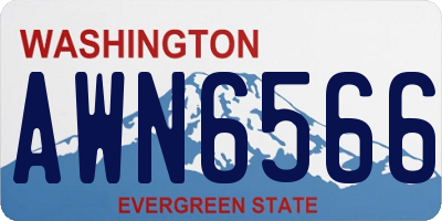 WA license plate AWN6566