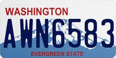 WA license plate AWN6583