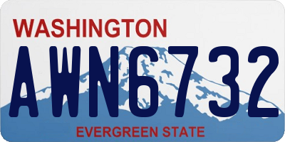 WA license plate AWN6732