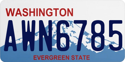 WA license plate AWN6785