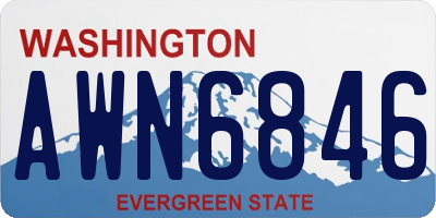 WA license plate AWN6846