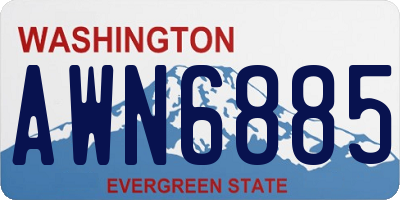 WA license plate AWN6885