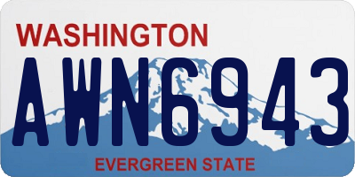 WA license plate AWN6943