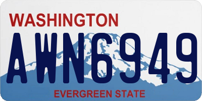 WA license plate AWN6949