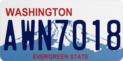 WA license plate AWN7018