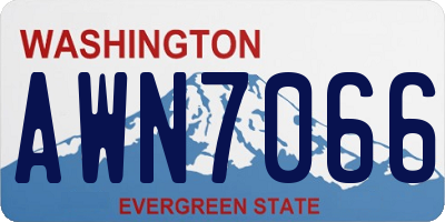 WA license plate AWN7066