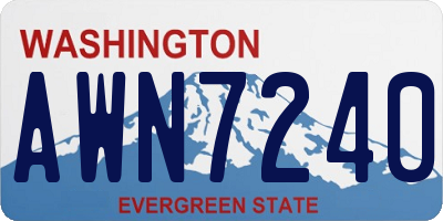 WA license plate AWN7240