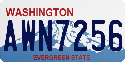 WA license plate AWN7256