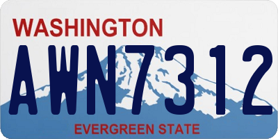 WA license plate AWN7312