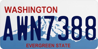 WA license plate AWN7388
