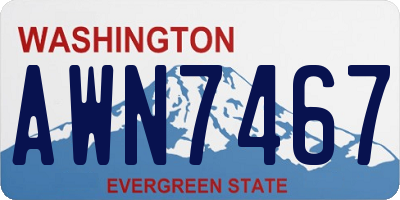 WA license plate AWN7467