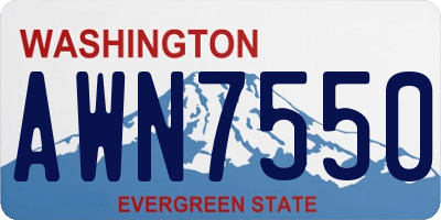 WA license plate AWN7550