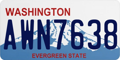 WA license plate AWN7638
