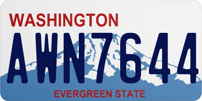 WA license plate AWN7644