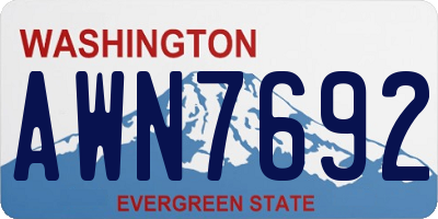 WA license plate AWN7692