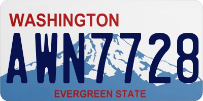 WA license plate AWN7728