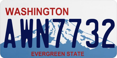 WA license plate AWN7732