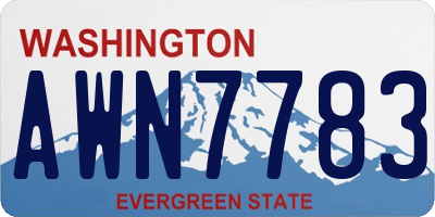 WA license plate AWN7783