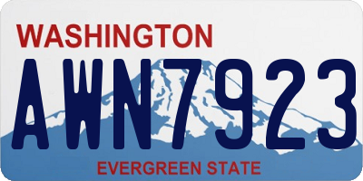 WA license plate AWN7923