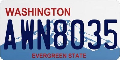 WA license plate AWN8035