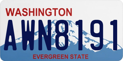 WA license plate AWN8191