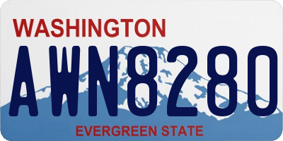 WA license plate AWN8280