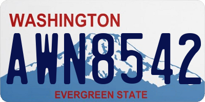 WA license plate AWN8542