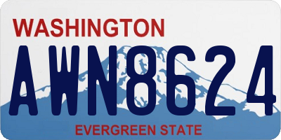 WA license plate AWN8624
