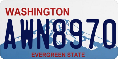 WA license plate AWN8970