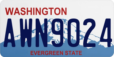 WA license plate AWN9024