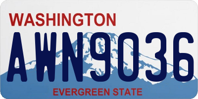 WA license plate AWN9036