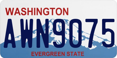 WA license plate AWN9075